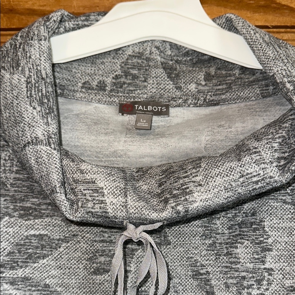 Talbots Gray Patterned Sweatshirt - image 2